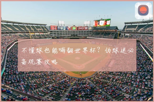 不懂球也能嗨翻世界杯？伪球迷必备观赛攻略